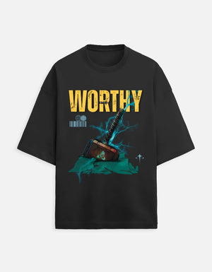 I'm Still Worthy ! - Marvel Terry Oversized Tee