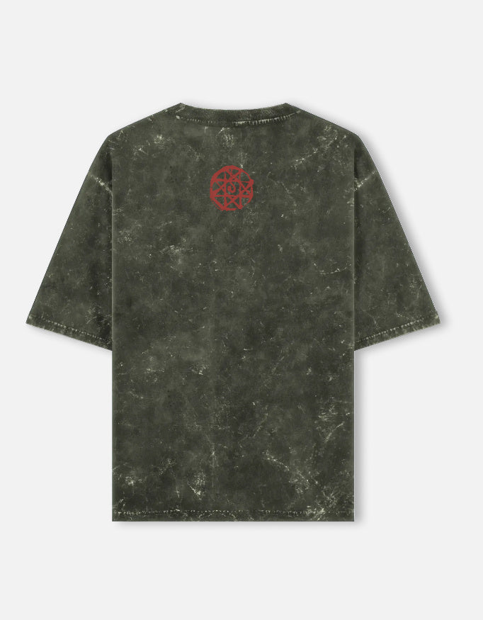 Flamel Cross - Fullmetal Alchemist Acid Washed Oversized Tee