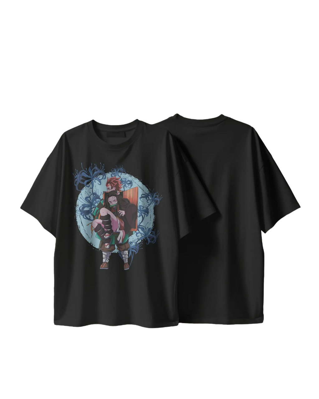 Tajiro and Nezuko - Demon Slayer Terry Oversized Tee