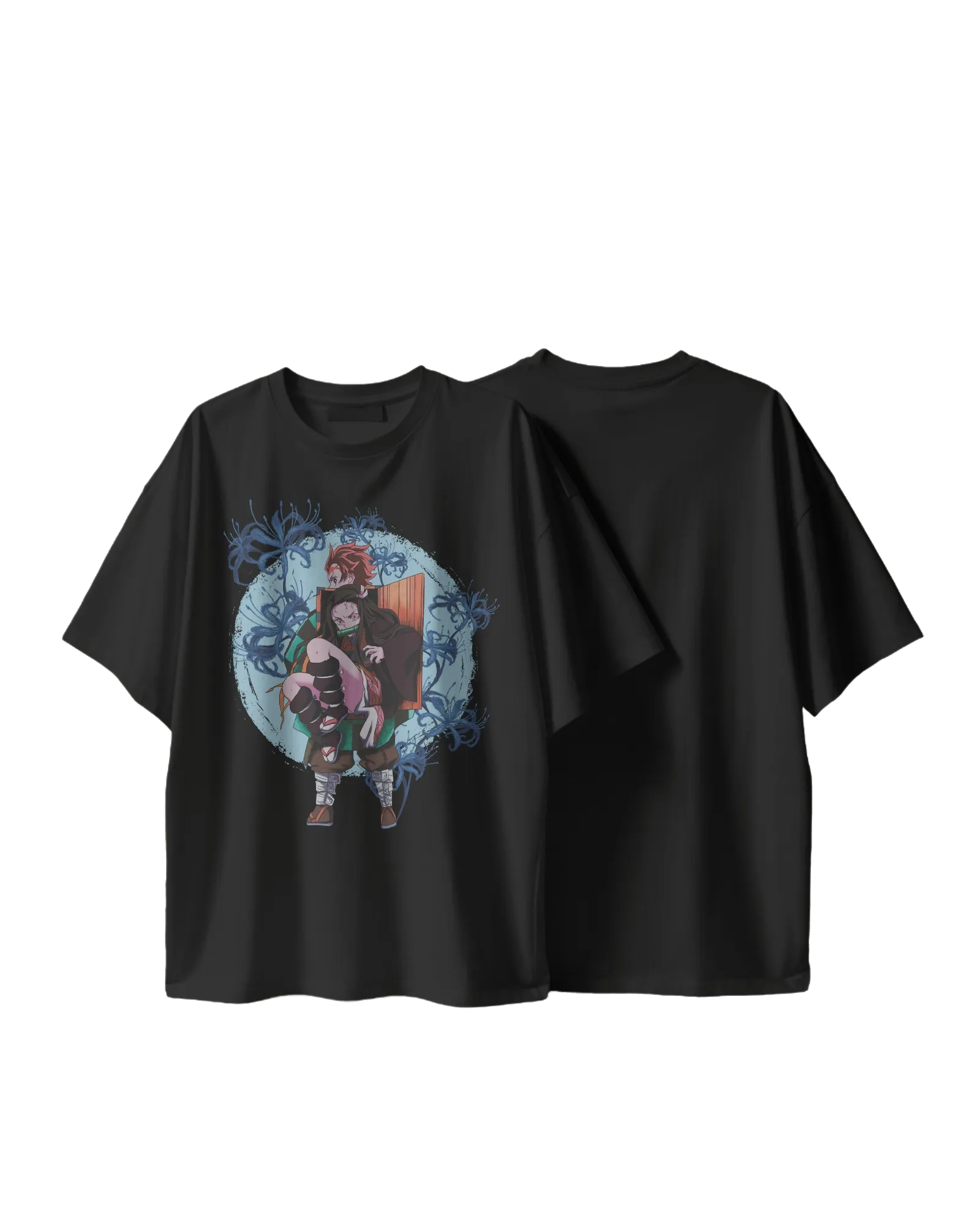 Tajiro and Nezuko - Demon Slayer Terry Oversized Tee