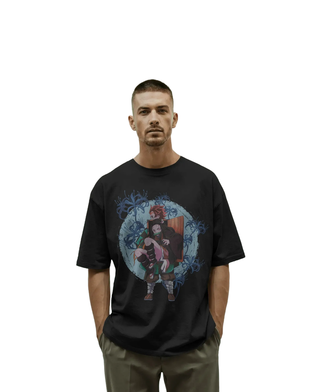 Tajiro and Nezuko - Demon Slayer Terry Oversized Tee