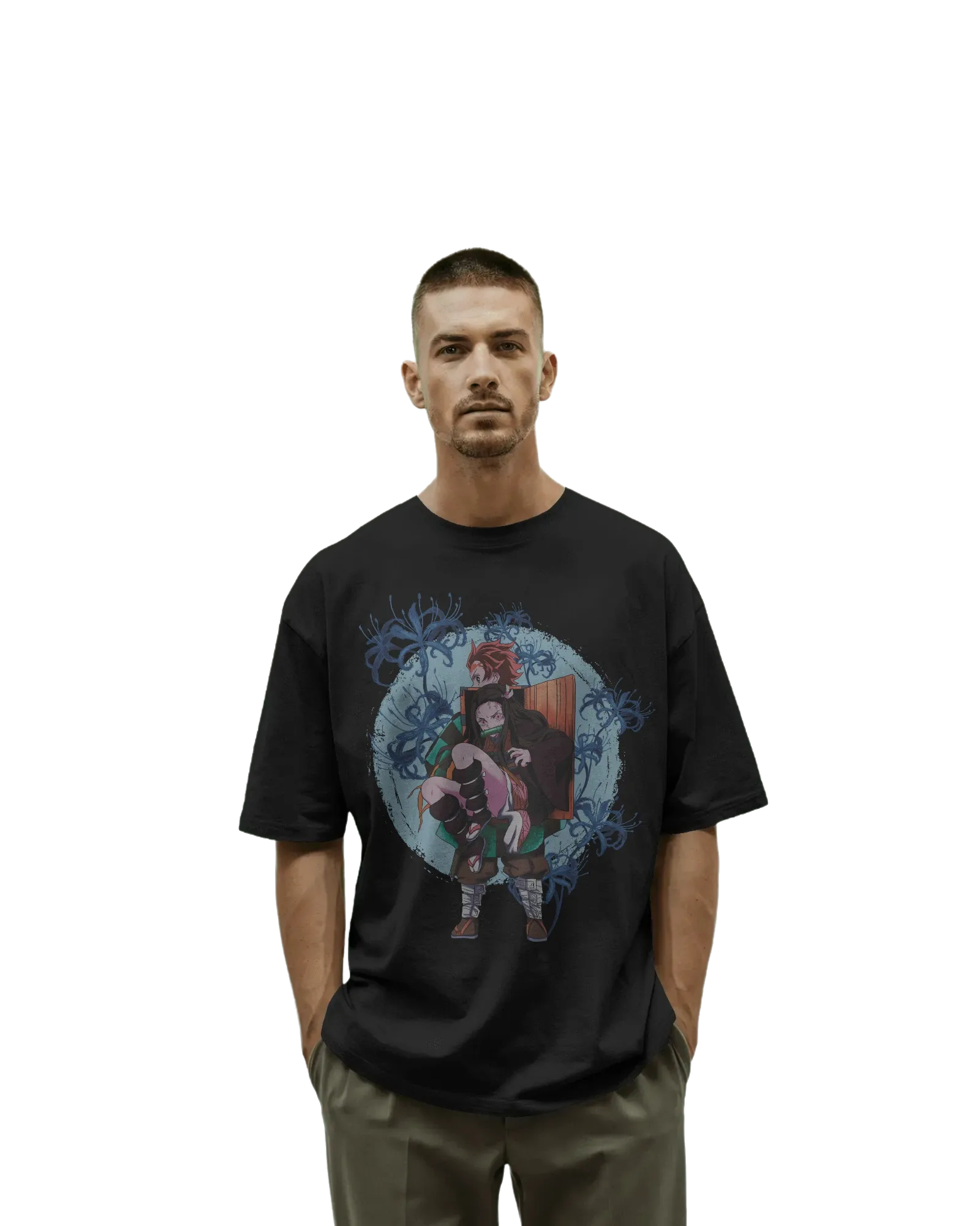 Tajiro and Nezuko - Demon Slayer Terry Oversized Tee