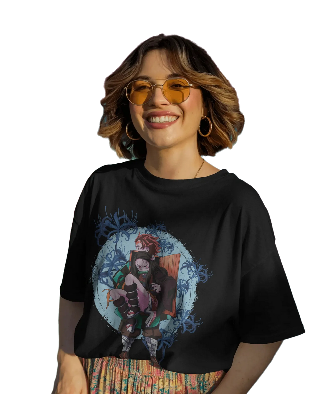 Tajiro and Nezuko - Demon Slayer Terry Oversized Tee