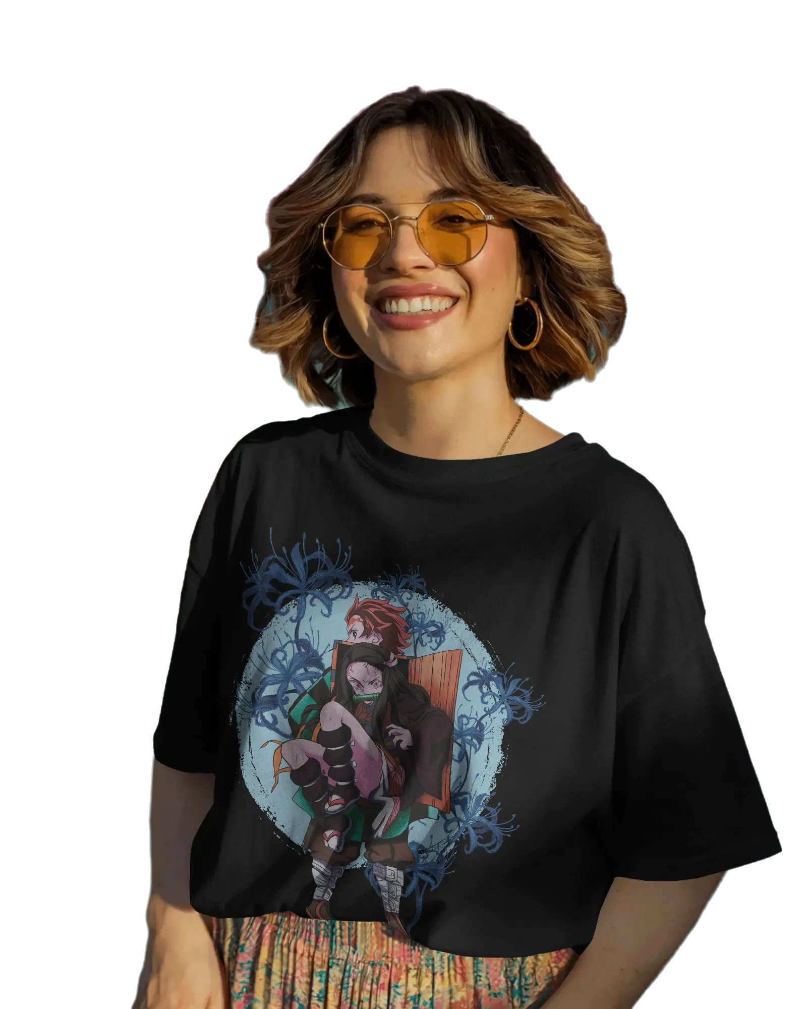 Tajiro and Nezuko - Demon Slayer Terry Oversized Tee