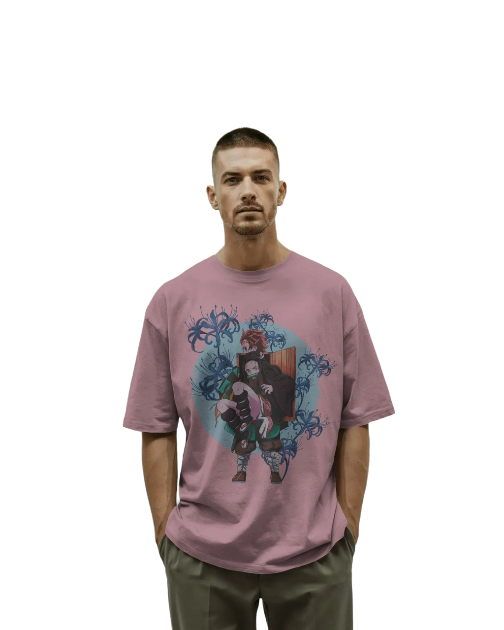 Tajiro and Nezuko - Demon Slayer Terry Oversized Tee