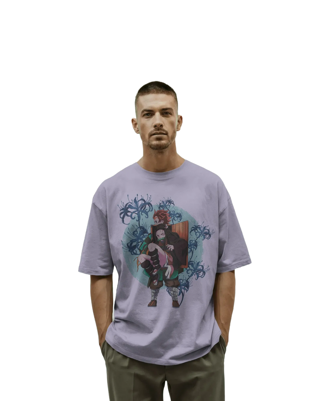 Tajiro and Nezuko - Demon Slayer Terry Oversized Tee