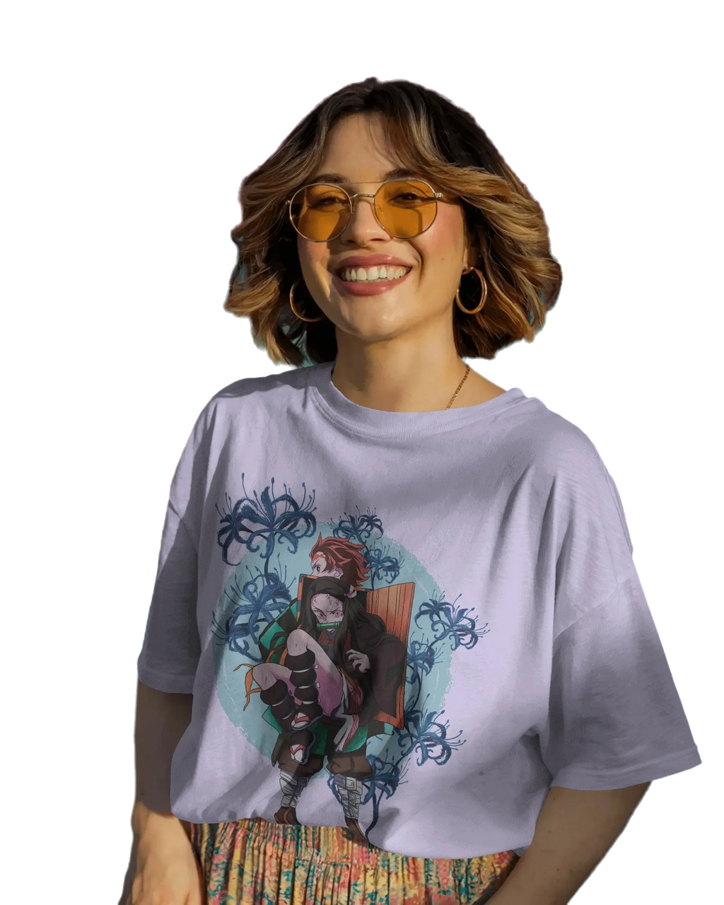 Tajiro and Nezuko - Demon Slayer Terry Oversized Tee