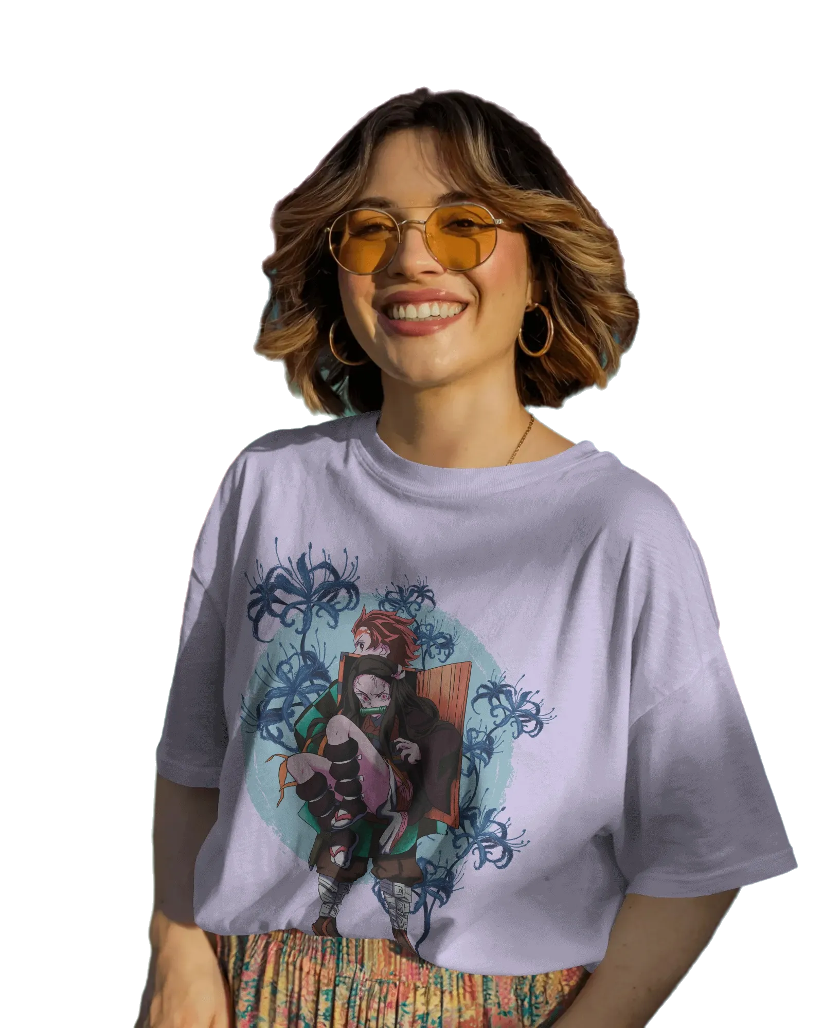 Tajiro and Nezuko - Demon Slayer Terry Oversized Tee