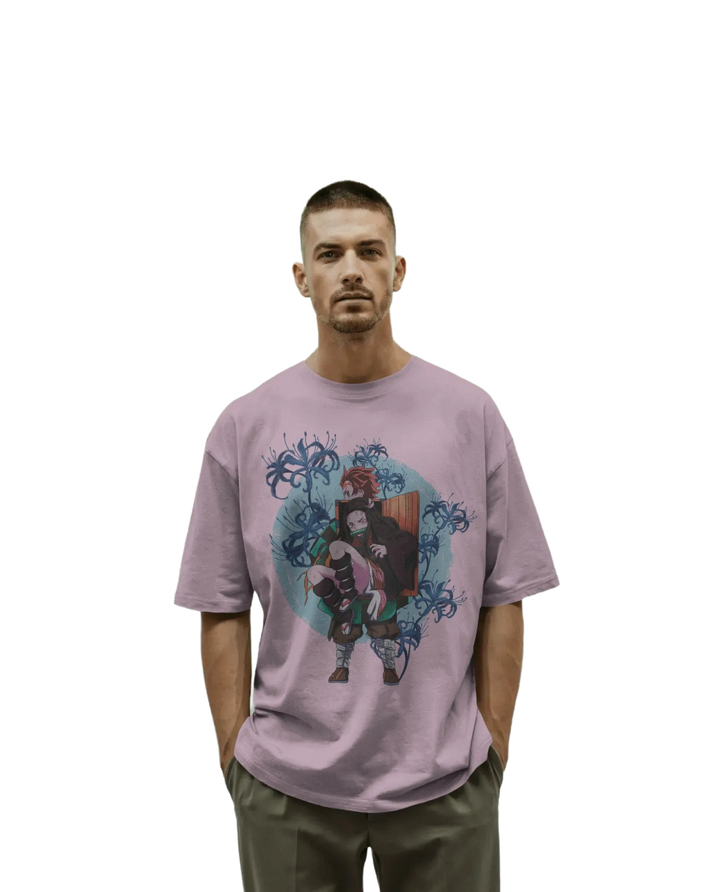 Tajiro and Nezuko - Demon Slayer Terry Oversized Tee