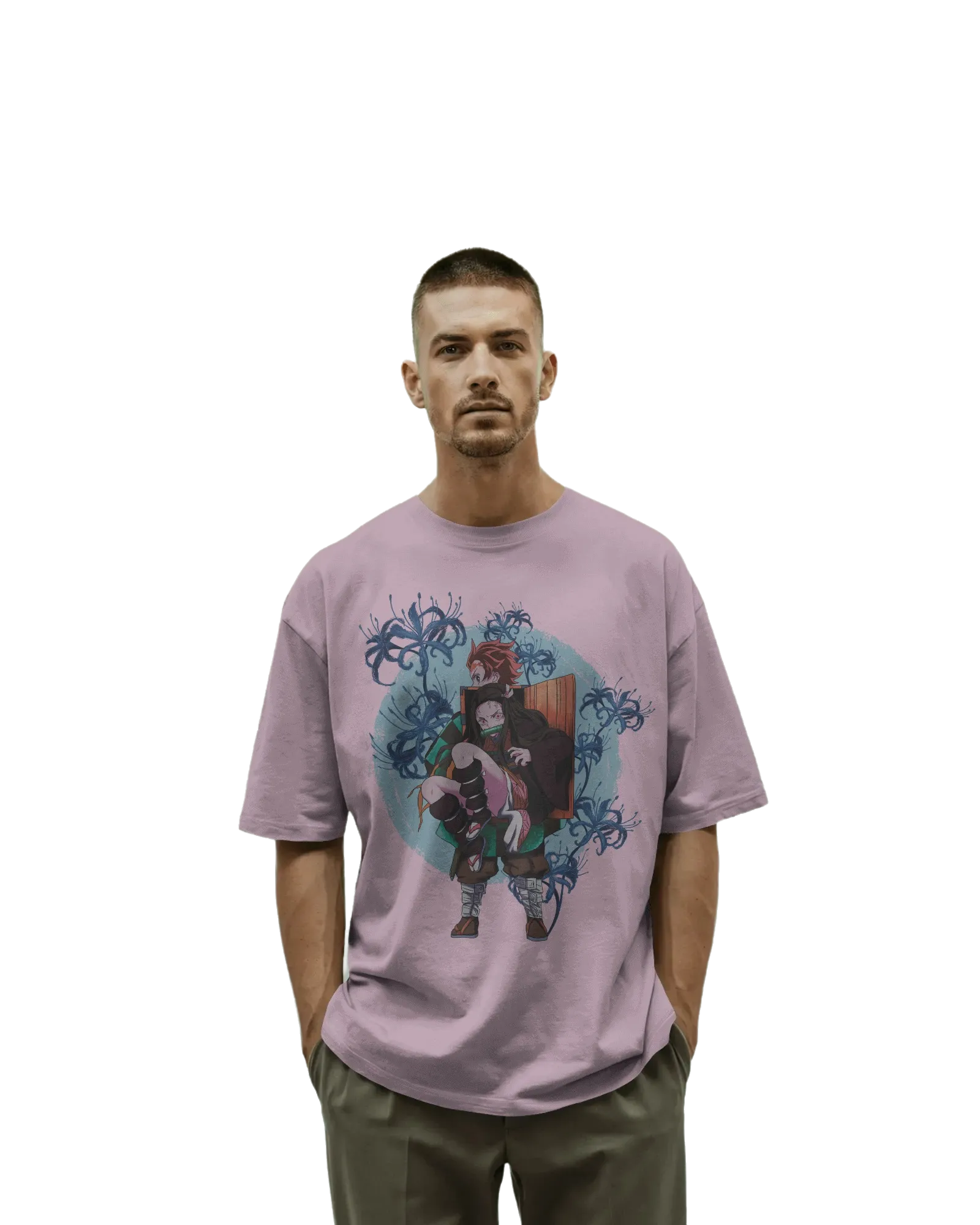 Tajiro and Nezuko - Demon Slayer Terry Oversized Tee