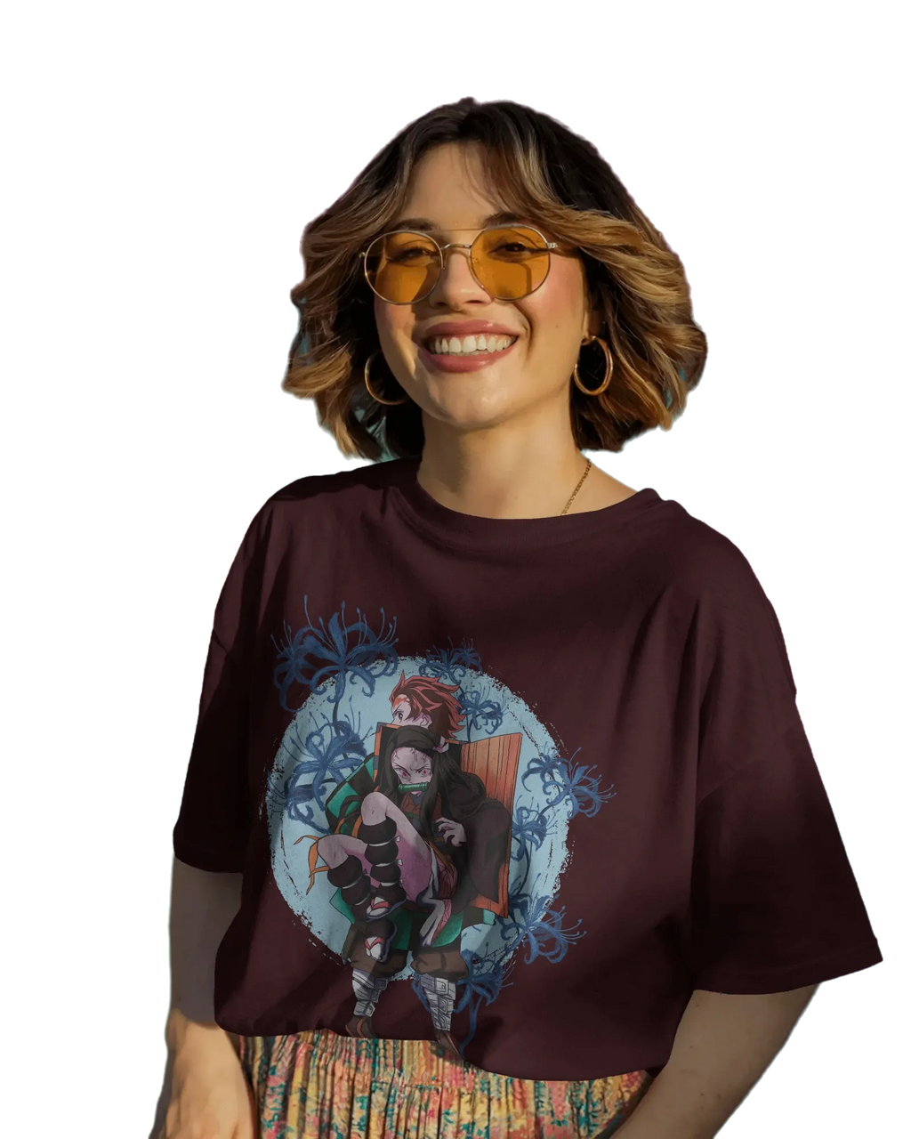 Tajiro and Nezuko - Demon Slayer Terry Oversized Tee