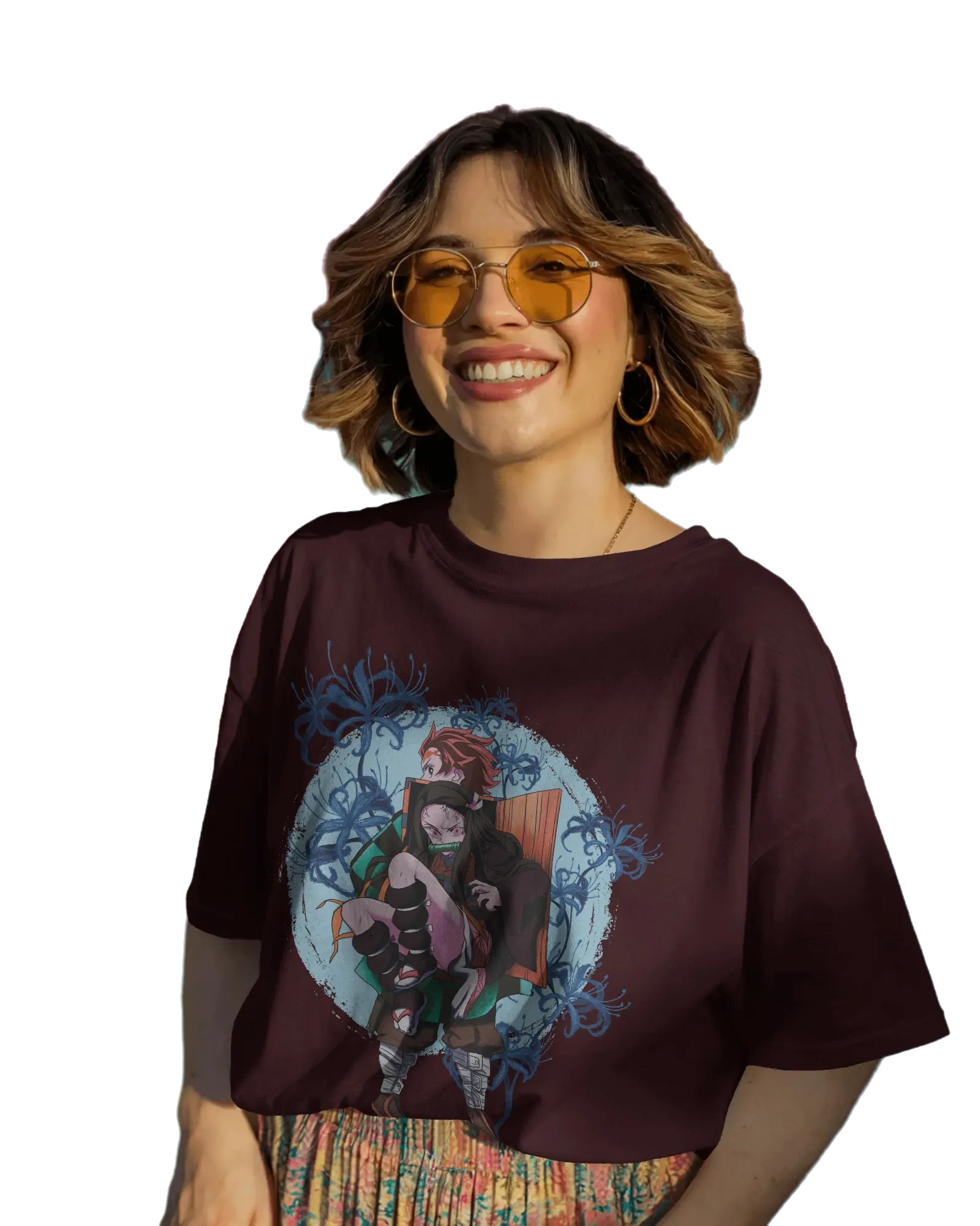 Tajiro and Nezuko - Demon Slayer Terry Oversized Tee