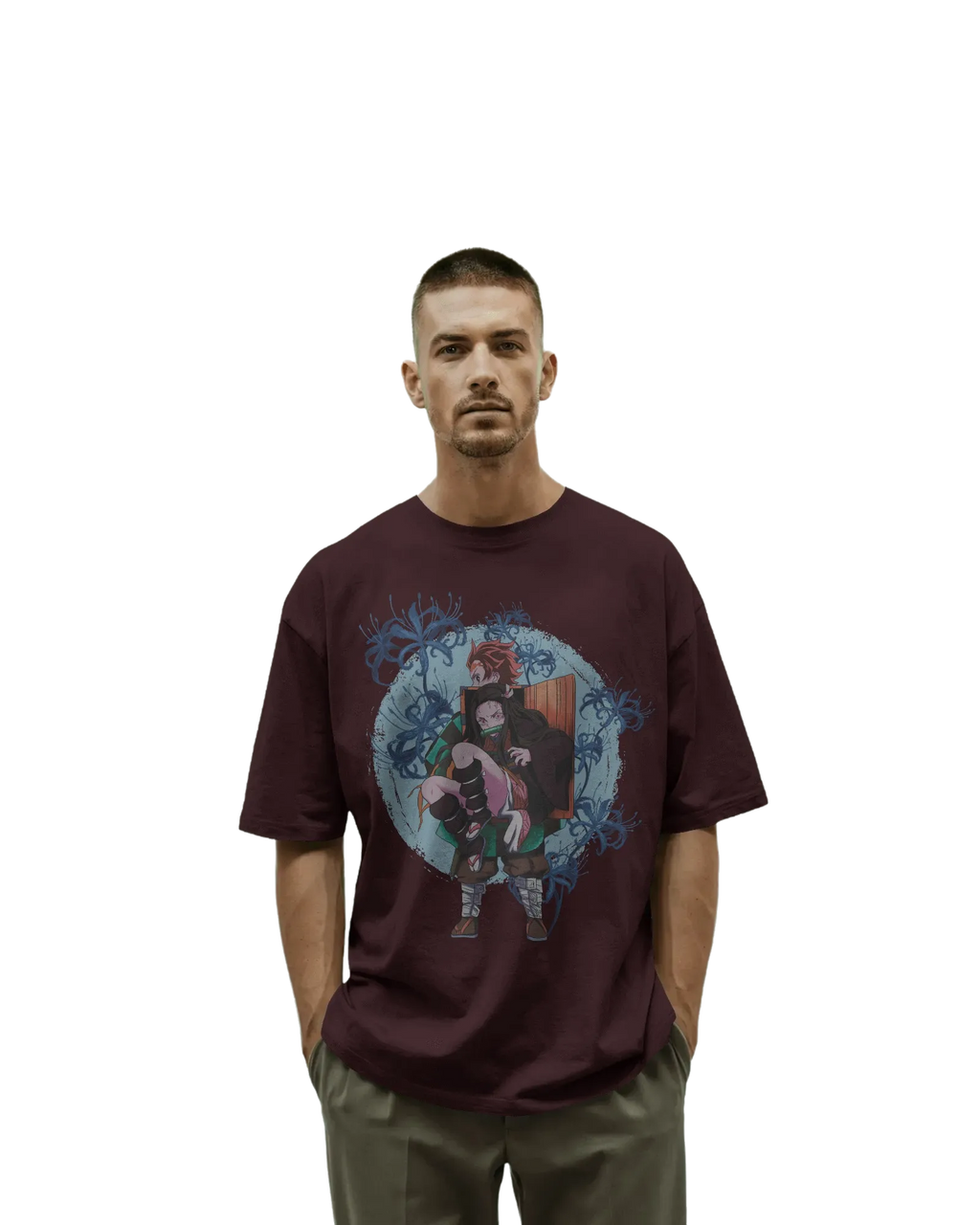 Tajiro and Nezuko - Demon Slayer Terry Oversized Tee