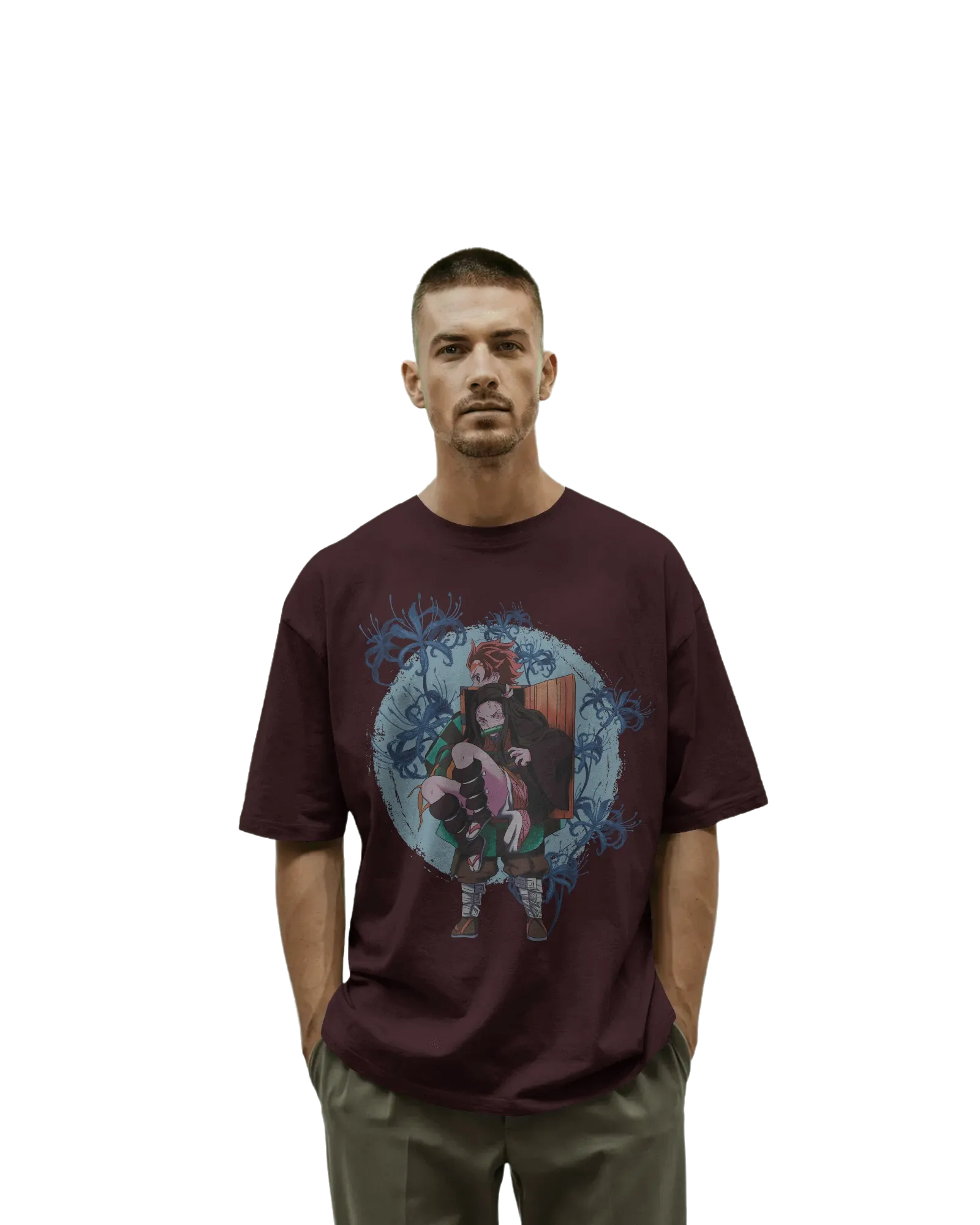 Tajiro and Nezuko - Demon Slayer Terry Oversized Tee