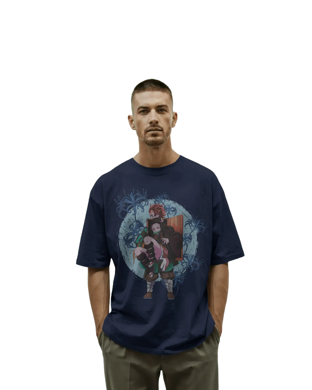Tajiro and Nezuko - Demon Slayer Terry Oversized Tee