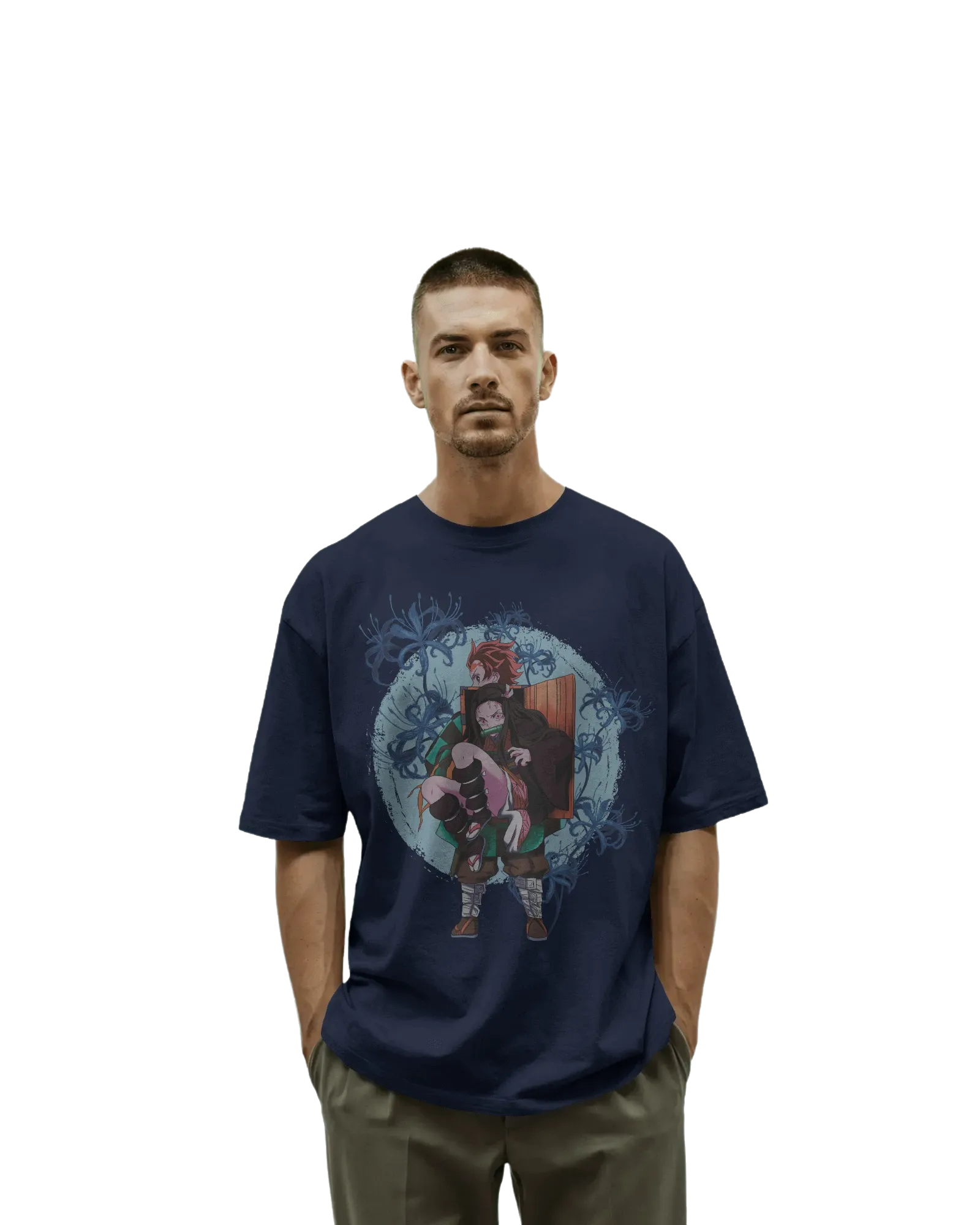 Tajiro and Nezuko - Demon Slayer Terry Oversized Tee