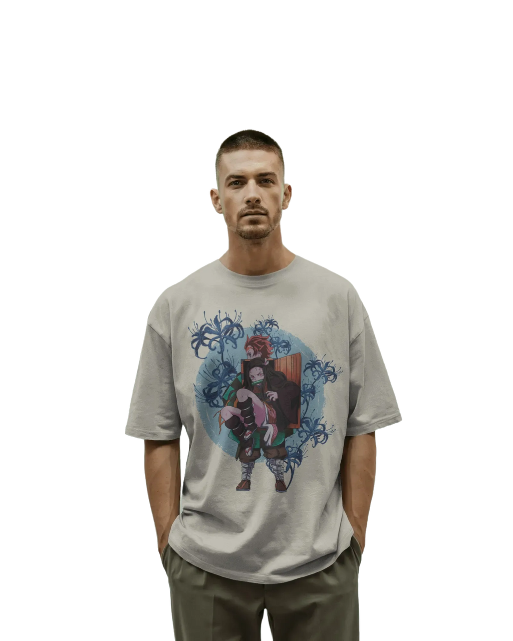 Tajiro and Nezuko - Demon Slayer Terry Oversized Tee