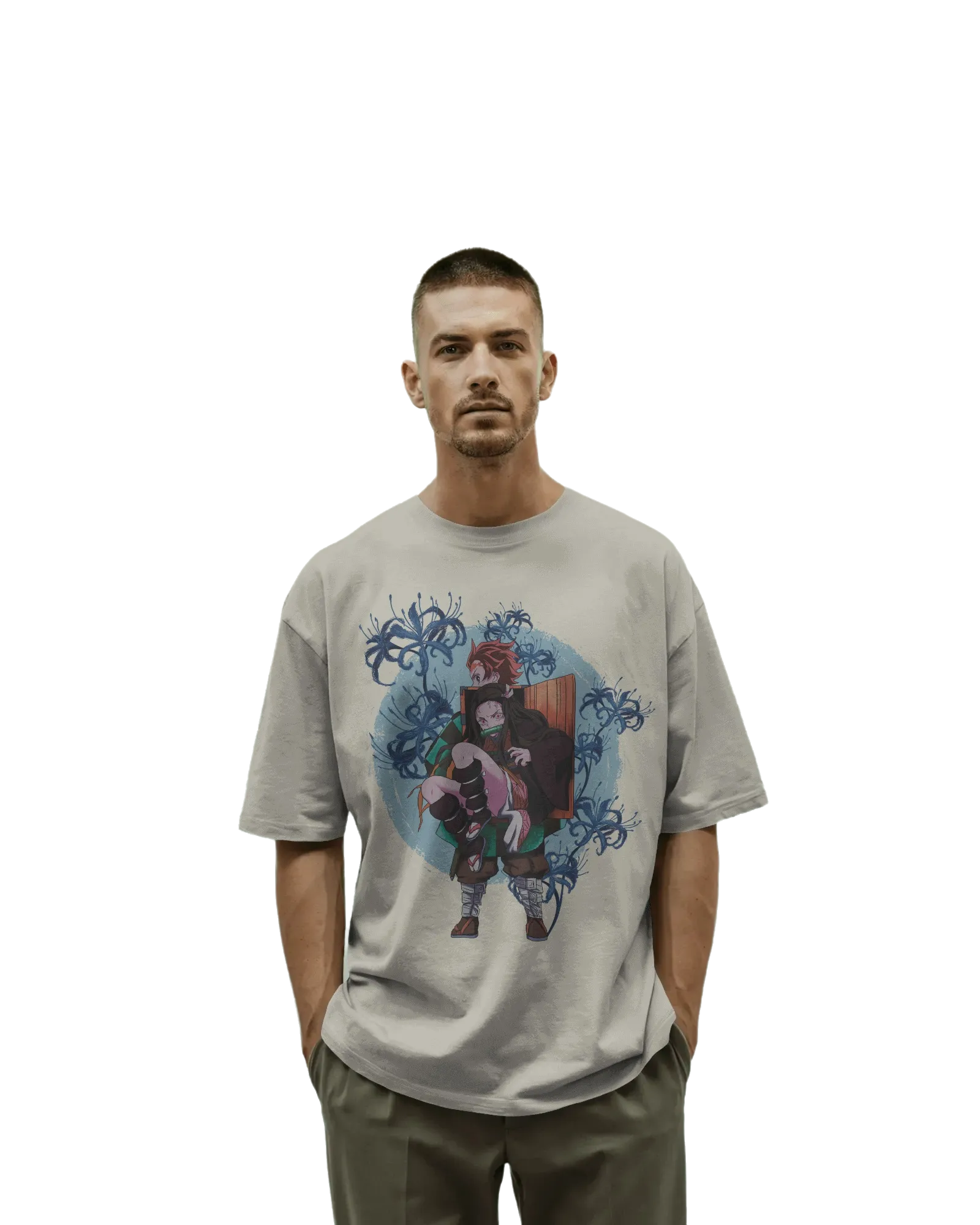 Tajiro and Nezuko - Demon Slayer Terry Oversized Tee