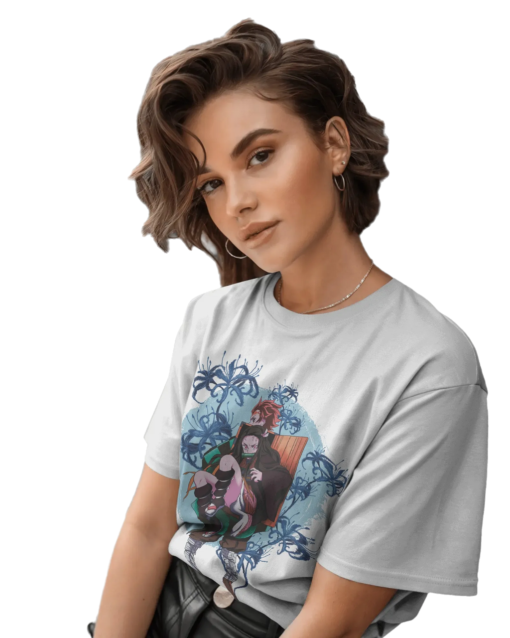 Tajiro and Nezuko - Demon Slayer Terry Oversized Tee