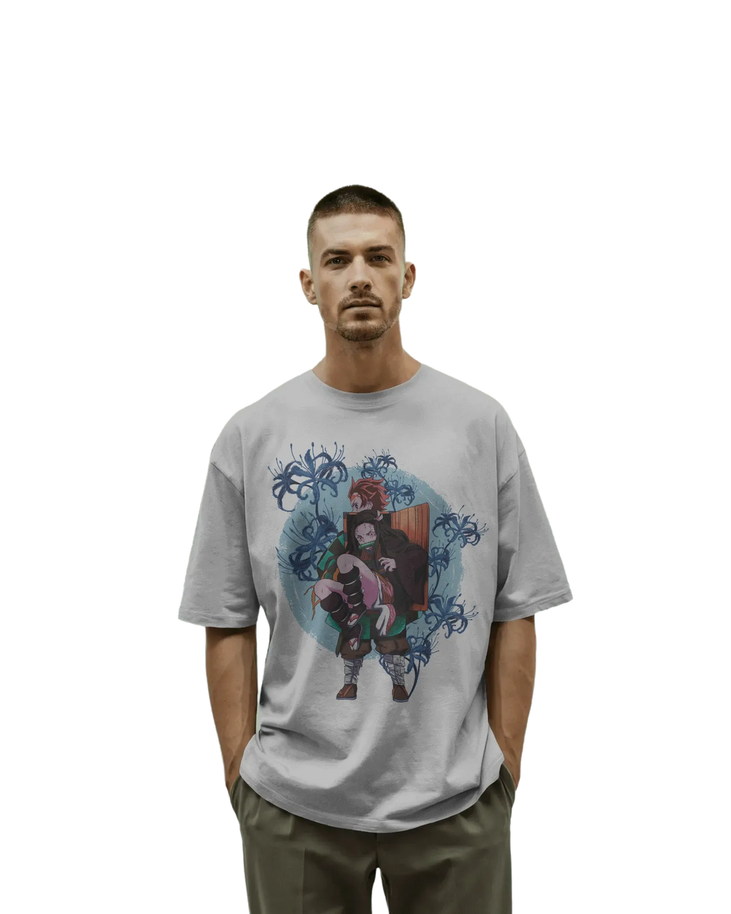 Tajiro and Nezuko - Demon Slayer Terry Oversized Tee
