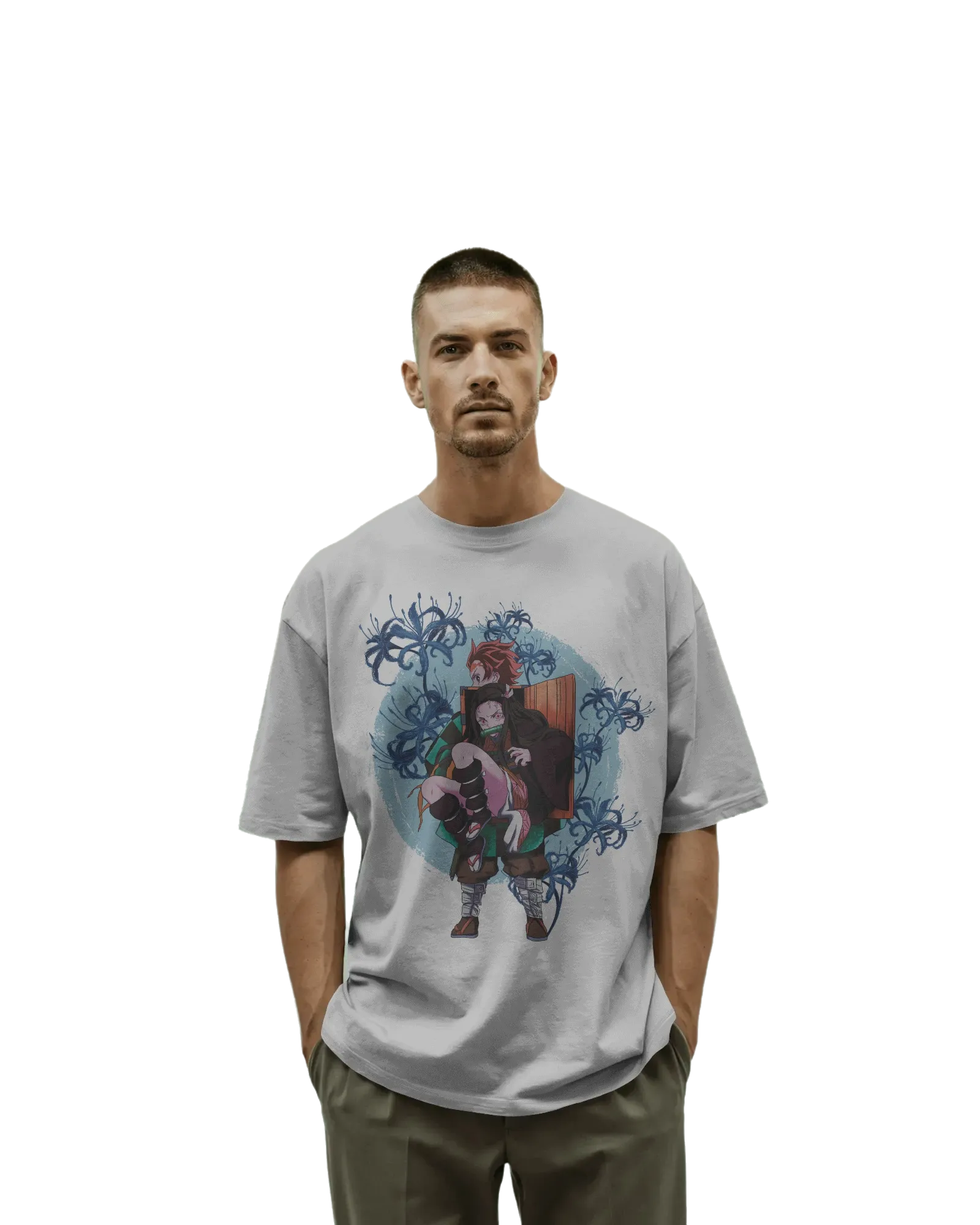 Tajiro and Nezuko - Demon Slayer Terry Oversized Tee