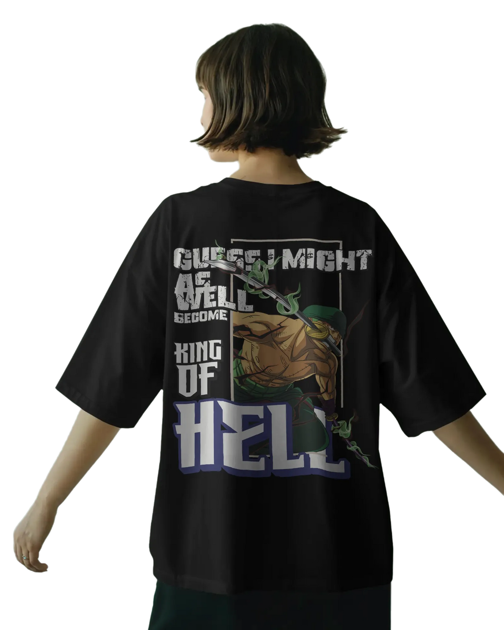 Zoro King of Hell - One Piece Terry Oversized Tee