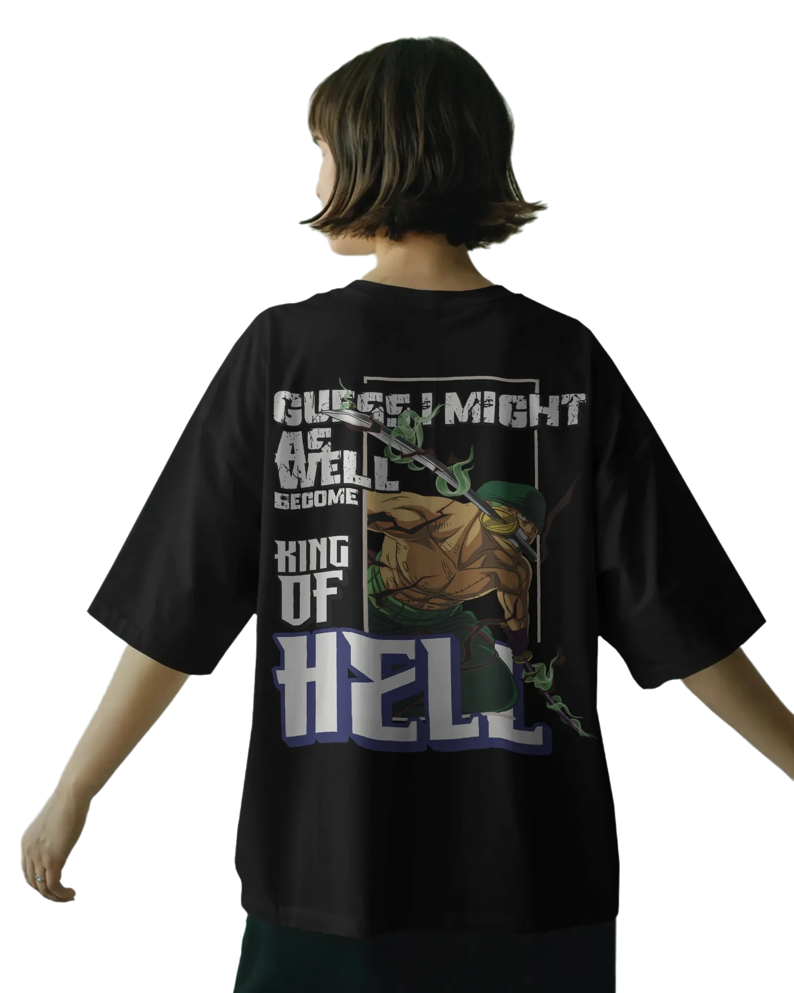 Zoro King of Hell - One Piece Terry Oversized Tee