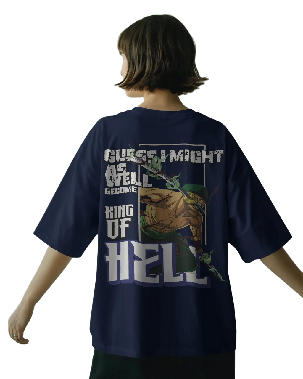 Zoro King of Hell - One Piece Terry Oversized Tee