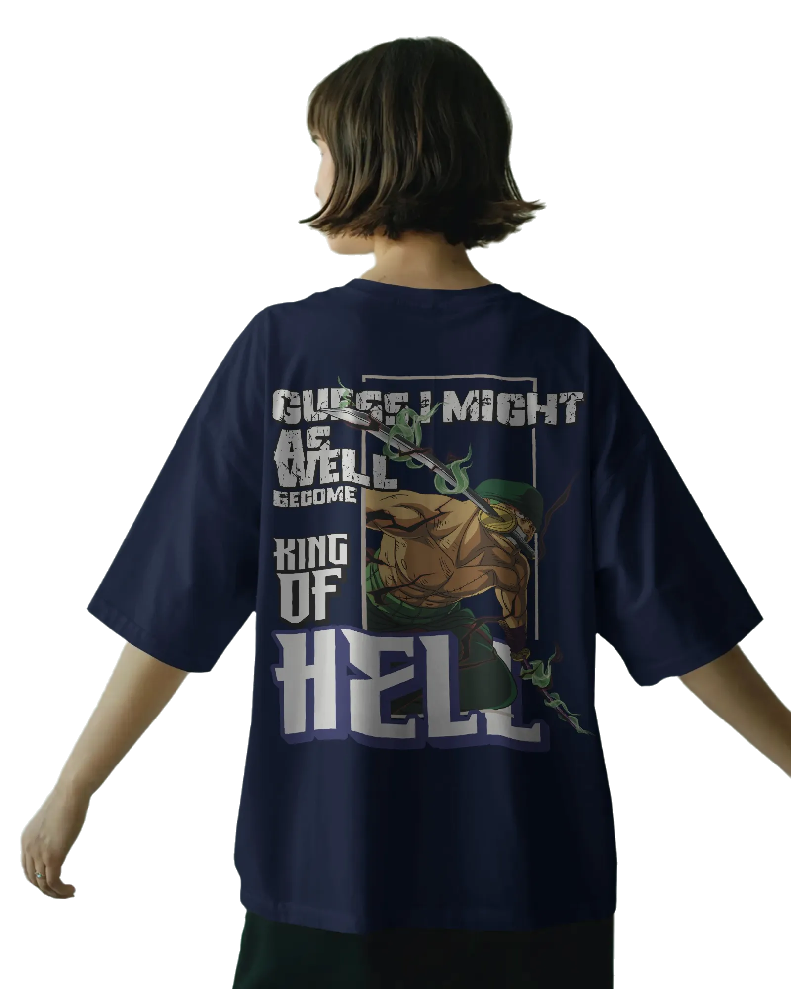 Zoro King of Hell - One Piece Terry Oversized Tee