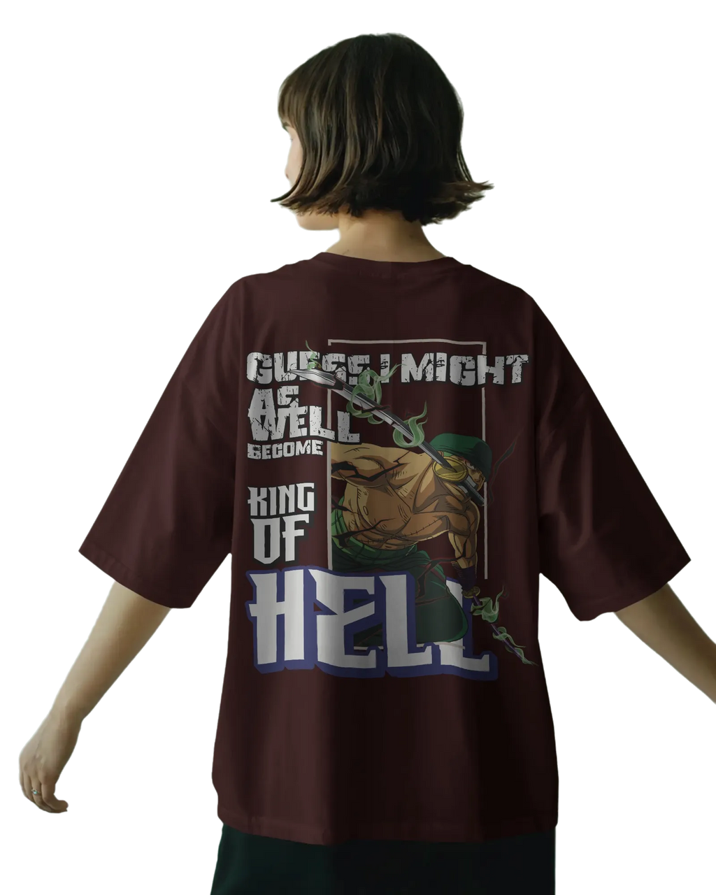 Zoro King of Hell - One Piece Terry Oversized Tee