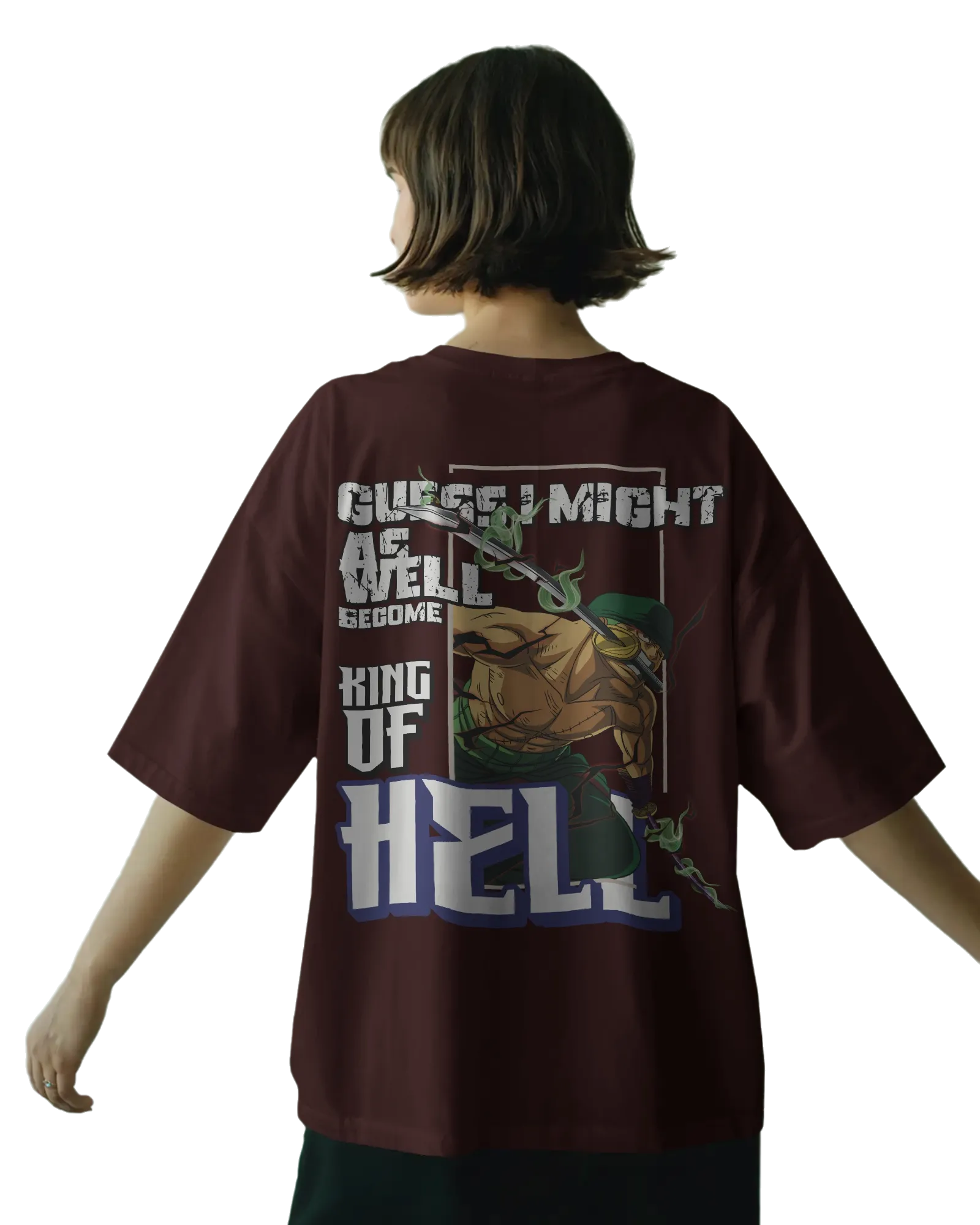 Zoro King of Hell - One Piece Terry Oversized Tee