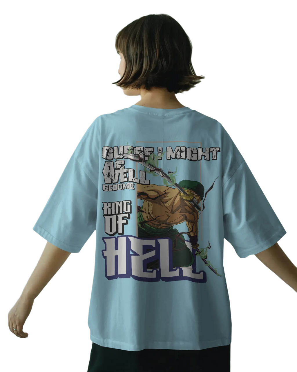 Zoro King of Hell - One Piece Terry Oversized Tee