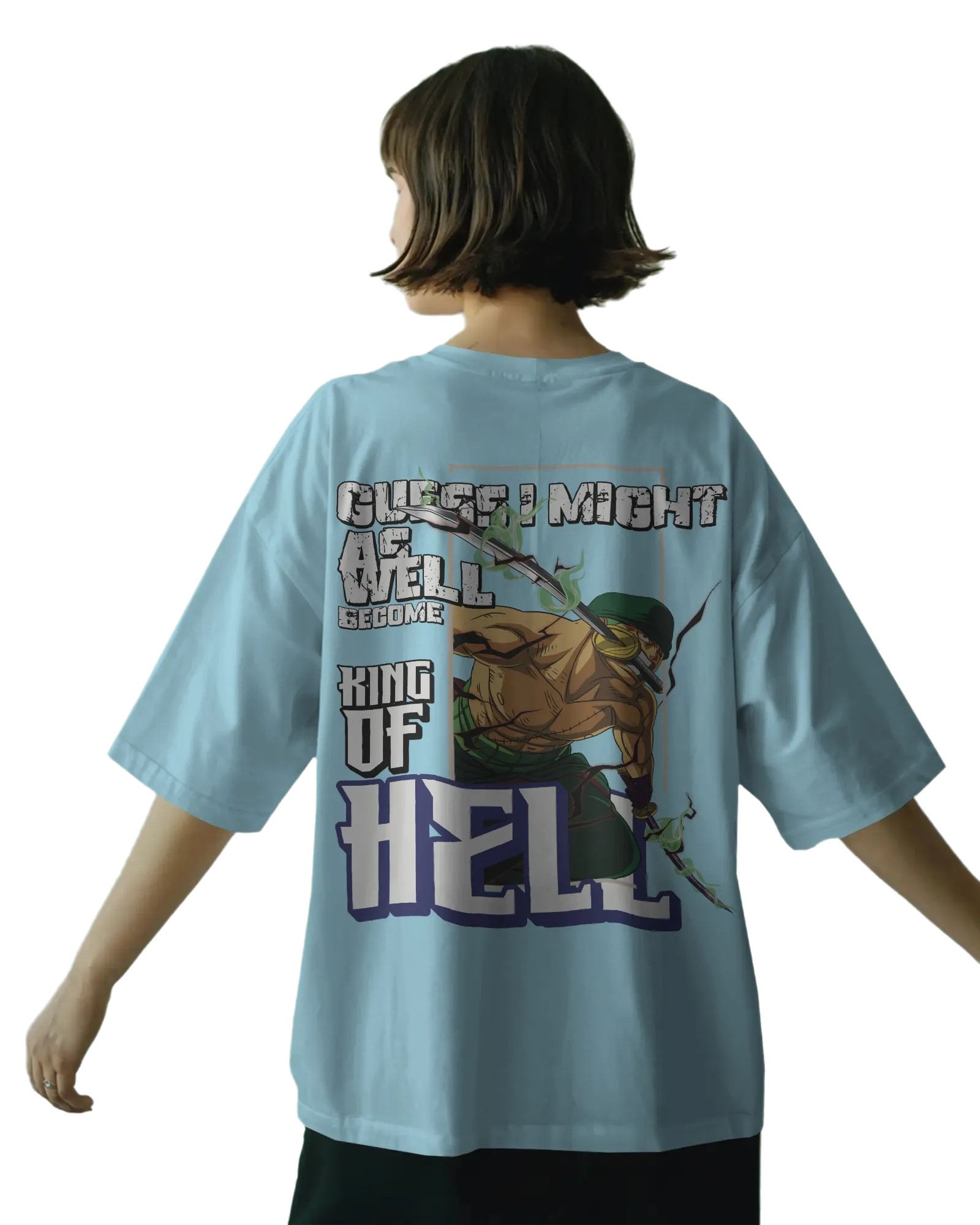 Zoro King of Hell - One Piece Terry Oversized Tee