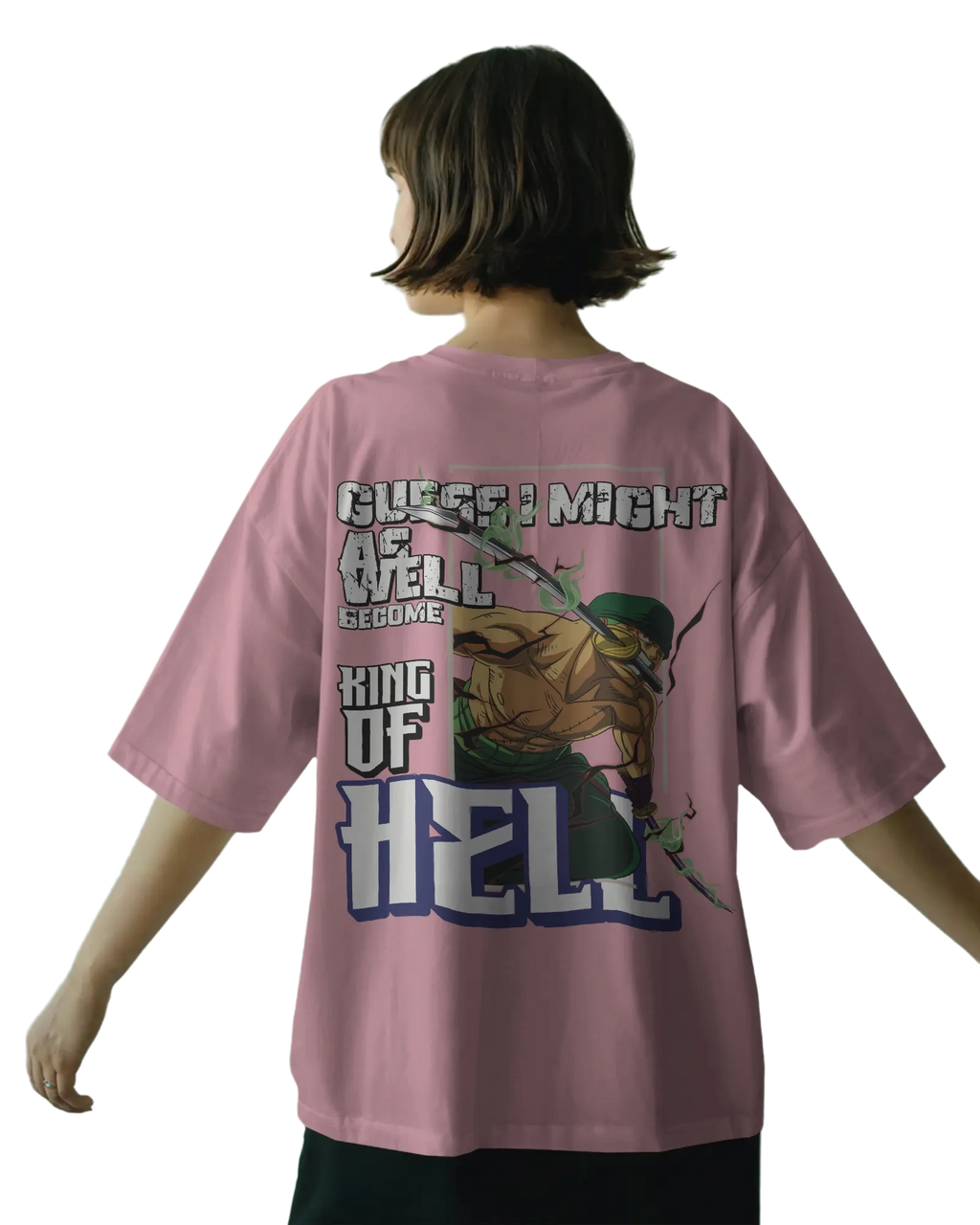 Zoro King of Hell - One Piece Terry Oversized Tee