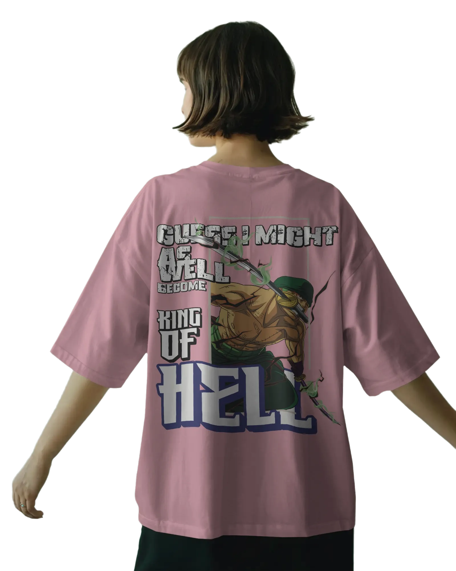Zoro King of Hell - One Piece Terry Oversized Tee