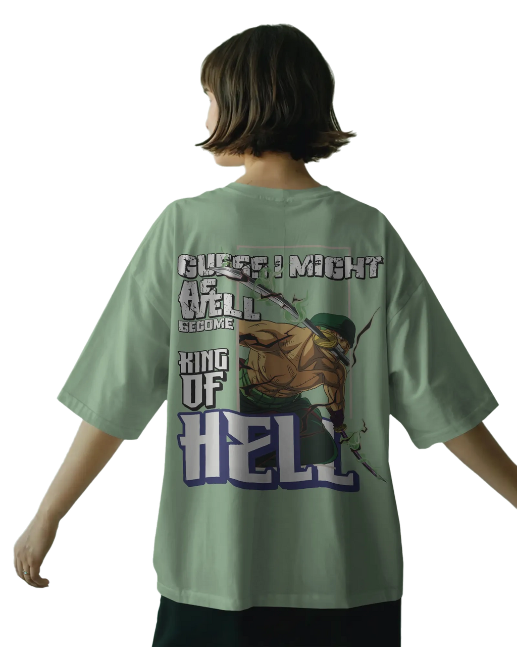 Zoro King of Hell - One Piece Terry Oversized Tee