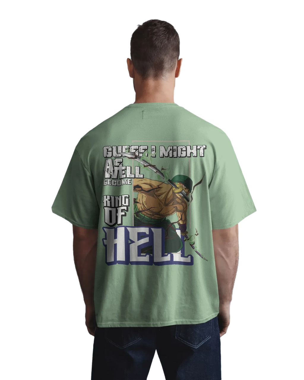 Zoro King of Hell - One Piece Terry Oversized Tee