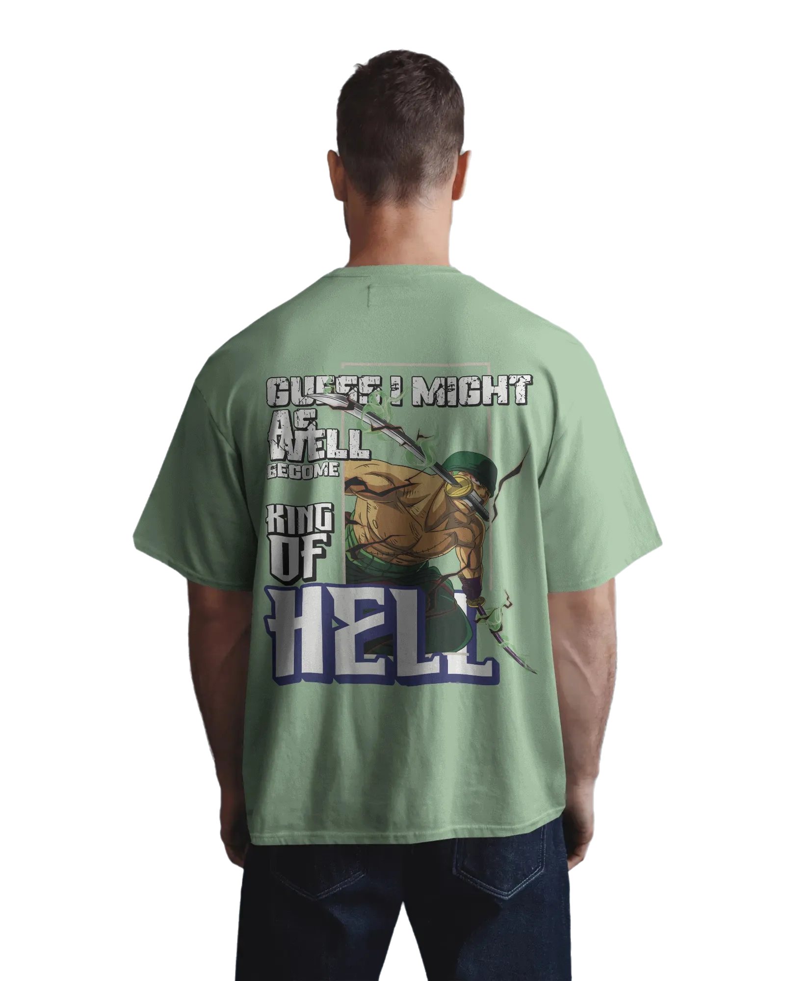 Zoro King of Hell - One Piece Terry Oversized Tee