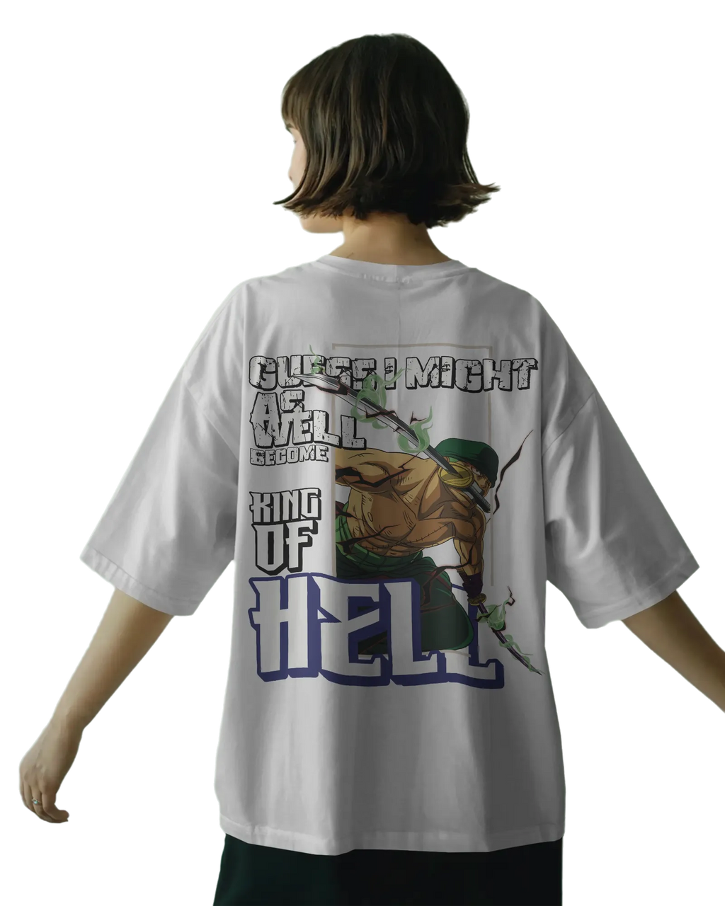 Zoro King of Hell - One Piece Terry Oversized Tee
