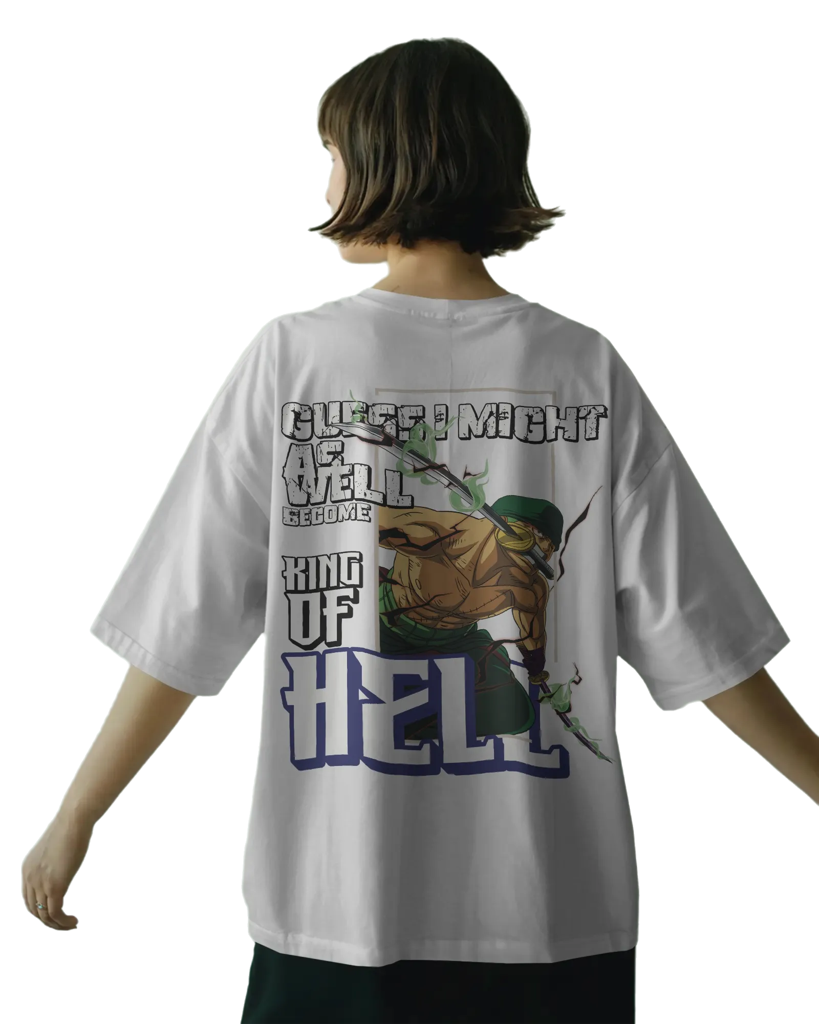 Zoro King of Hell - One Piece Terry Oversized Tee